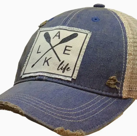 Lake Life Distressed Trucker Hat