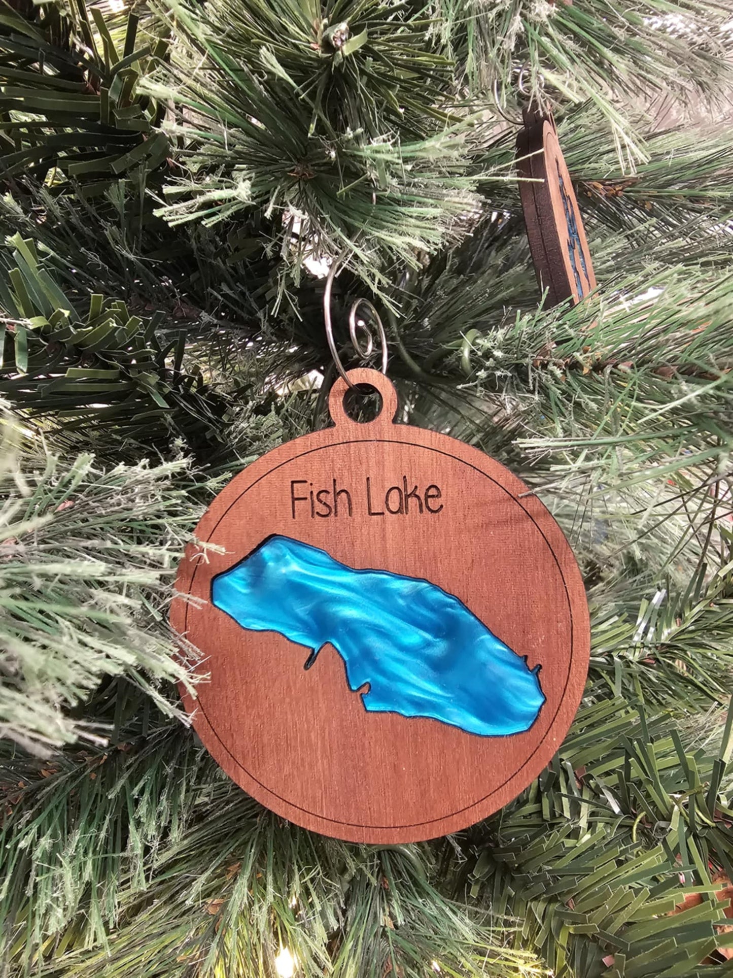 Wood Cut-Out Lake Ornaments