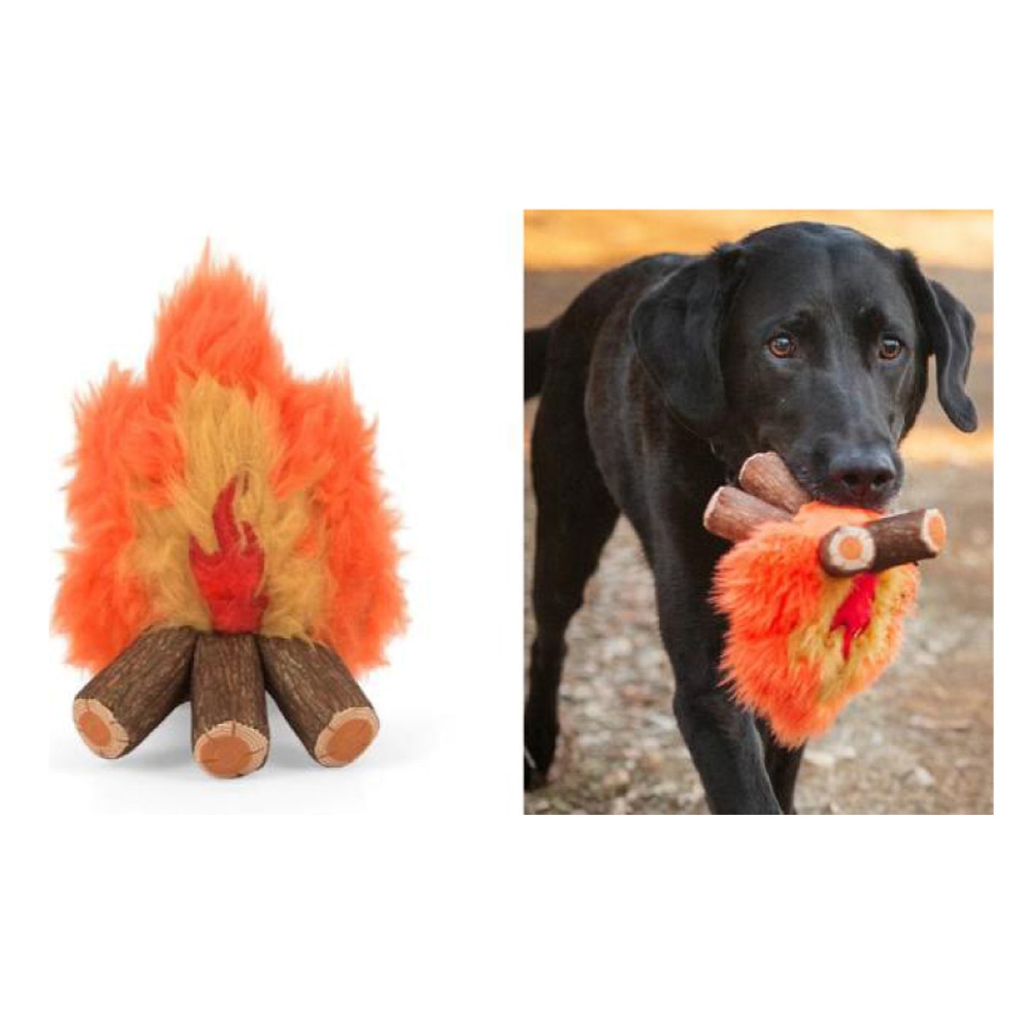 Fire Shaped Squeaky Plush Dog Toy