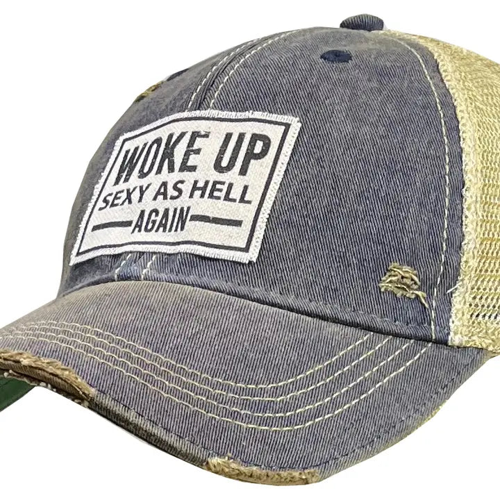 Distressed trucker hats