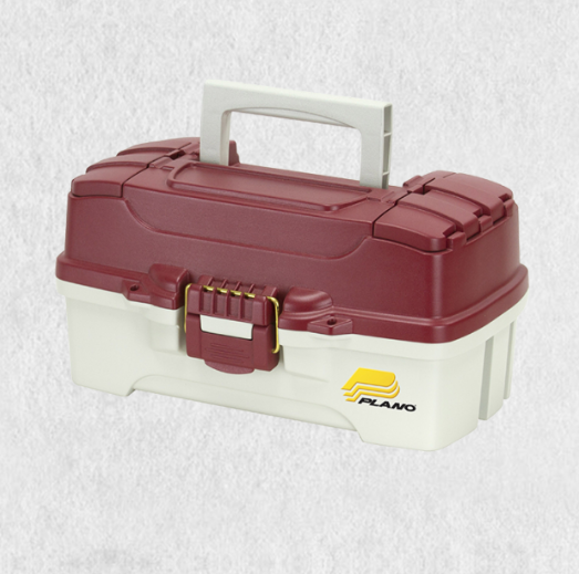 Plano Tackle Box 1 Tray w/ Spinner Bait Holders Red/White