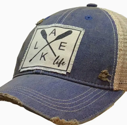 Lake Life Distressed Trucker Cap